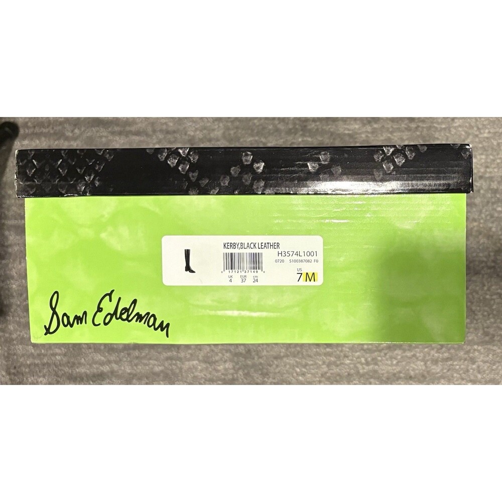 Sam Edelman Kerby Knee-High Black Leather Boots New In Box Size 7